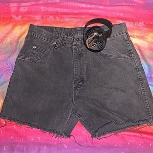 Black Wrangler Denim Short- Belt Not Included